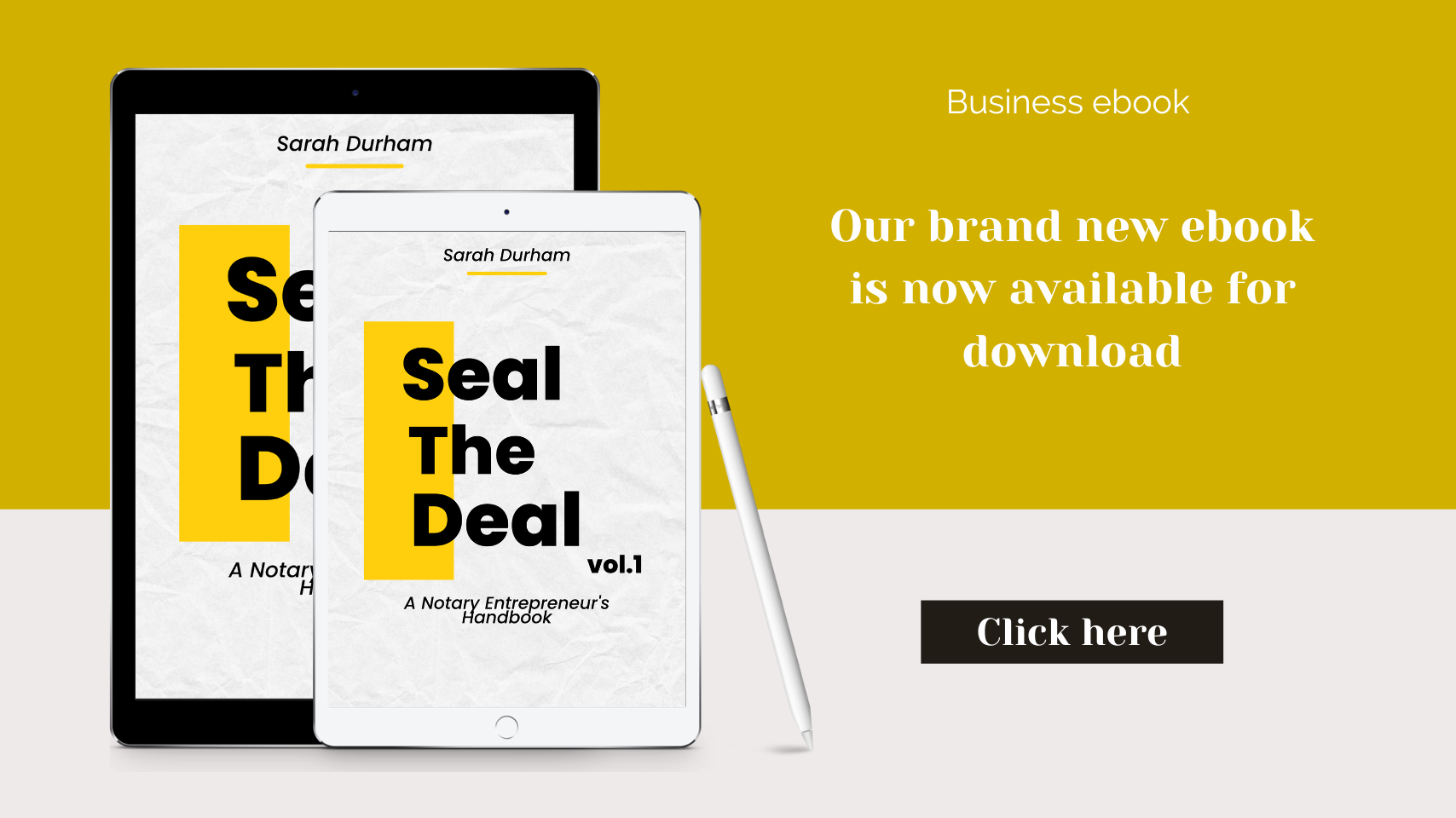 Seal The Deal ebook cover by Sarah Durham, guiding notary signing agents and entrepreneurs to success.